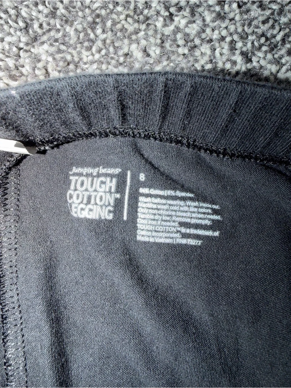 Size 8 Jumping Beans Tough Cotton Leggings Black with multi colored iridescent s